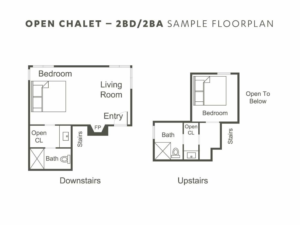 Open Chalet – 2 Bedroom, 2 Bathroom interior
